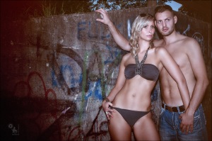 Bikini Summer - Boy-Girl Portrait Outdoor Photoshoot during a hot summer day posing in front of a grafitie wall - © by Magistus